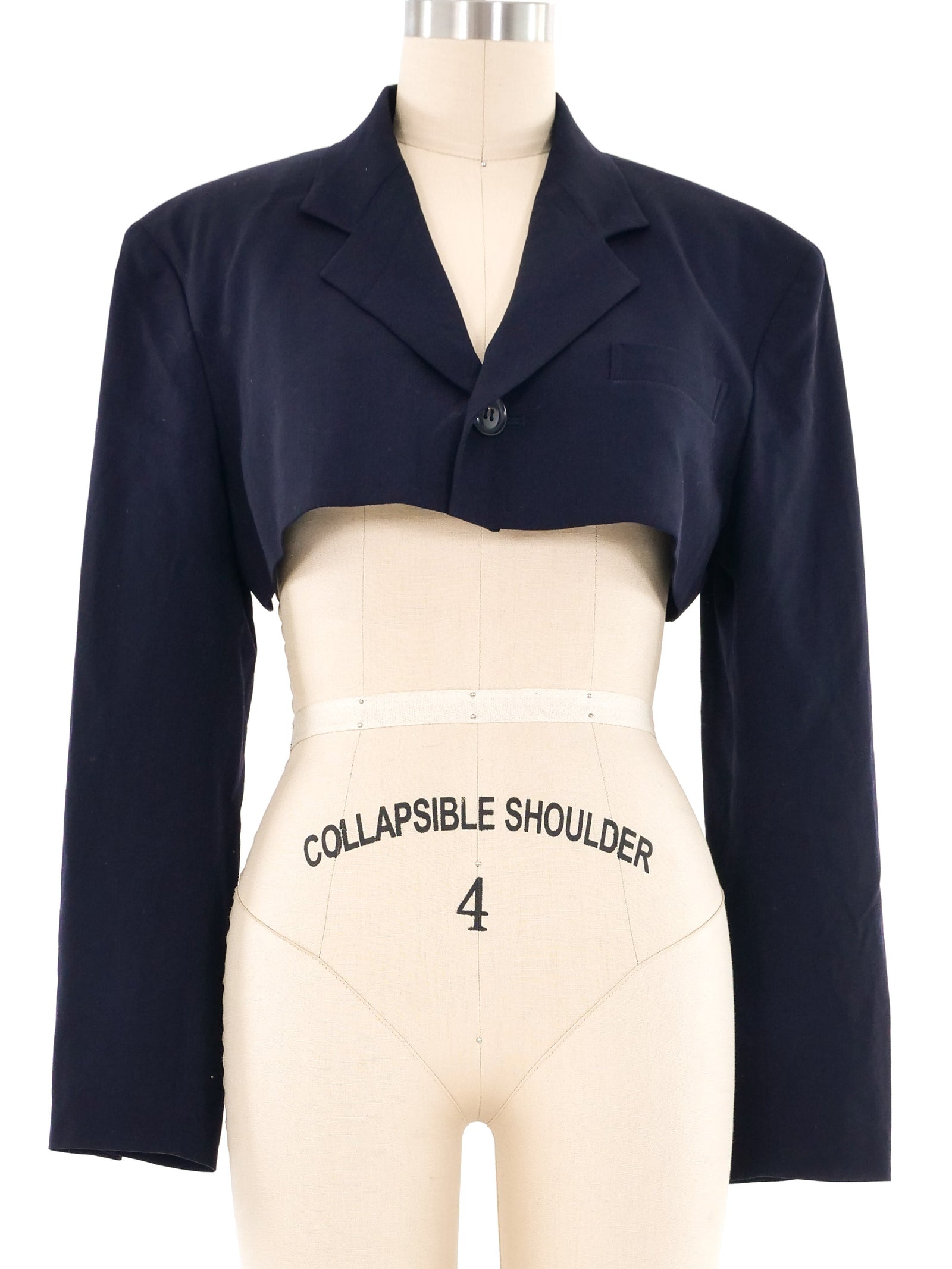 Yohji Yamamoto Navy Cropped Blazer