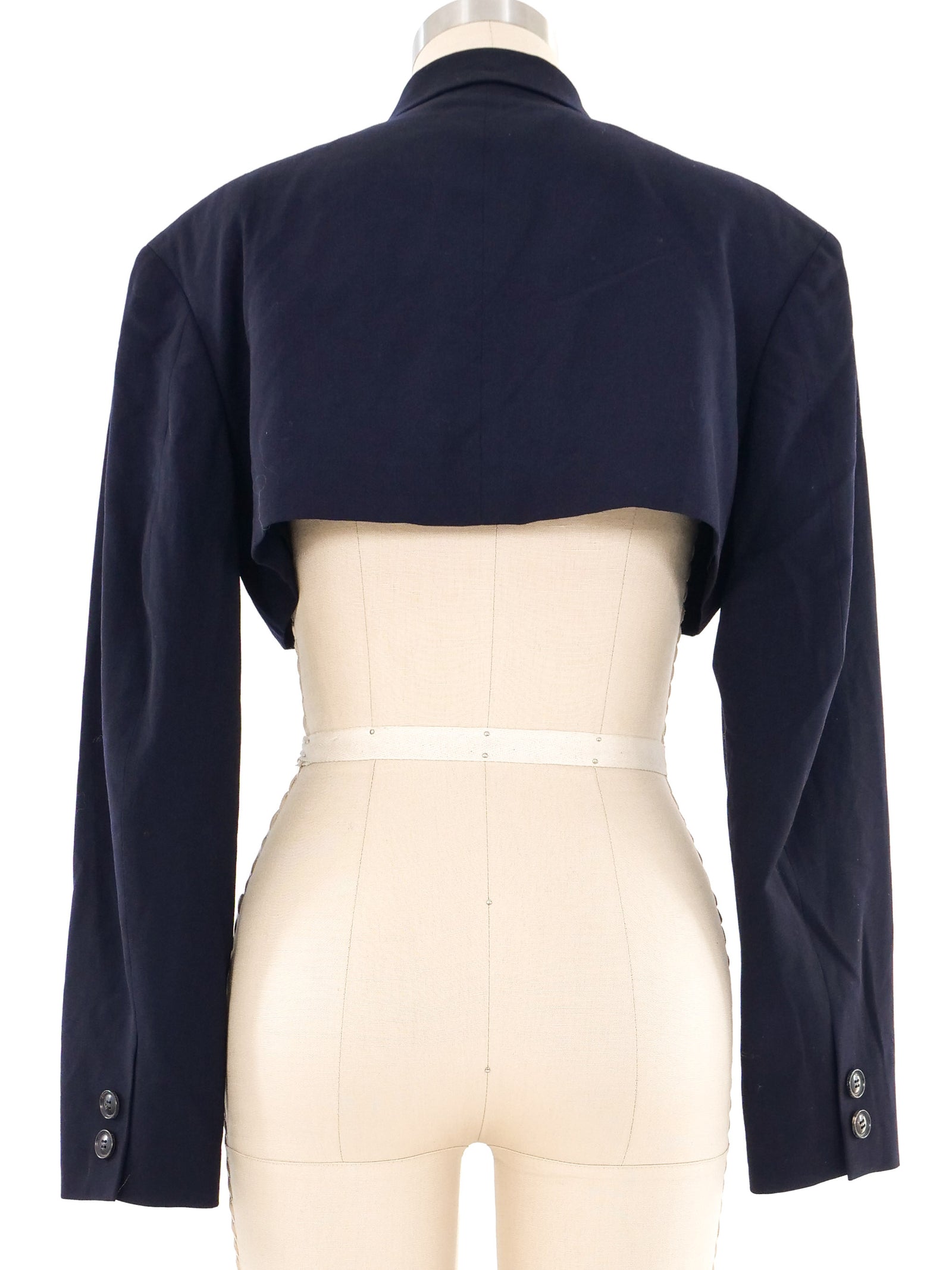Yohji Yamamoto Navy Cropped Blazer