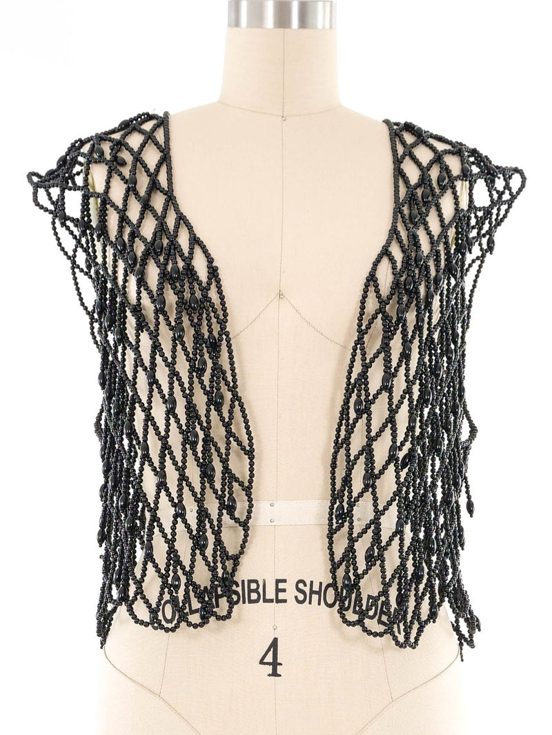 Black Beaded Vest Jacket arcadeshops.com