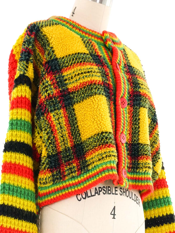 Kansai Plaid Sherpa Cardigan Top arcadeshops.com