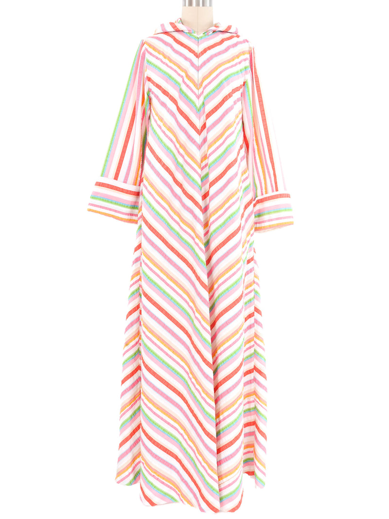 Christian Dior Rainbow Striped Lounge Caftan Dress arcadeshops.com