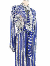 Royal Blue Sequin Embellished Chiffon Dress Dress arcadeshops.com