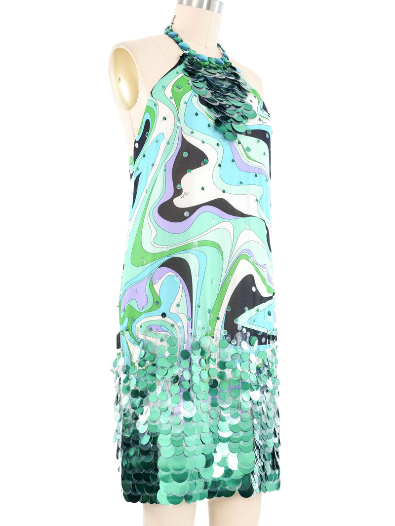 Emilio Pucci Paillette Embellished Halter Dress