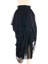 1993 Dolce & Gabbana Black Silk Draped Skirt Bottom arcadeshops.com