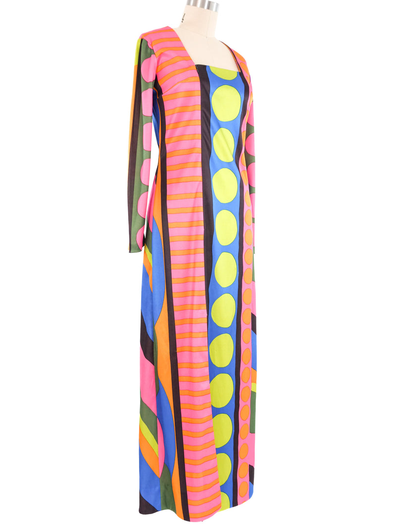 1970s Rainbow Op Art Jersey Dress Dress arcadeshops.com