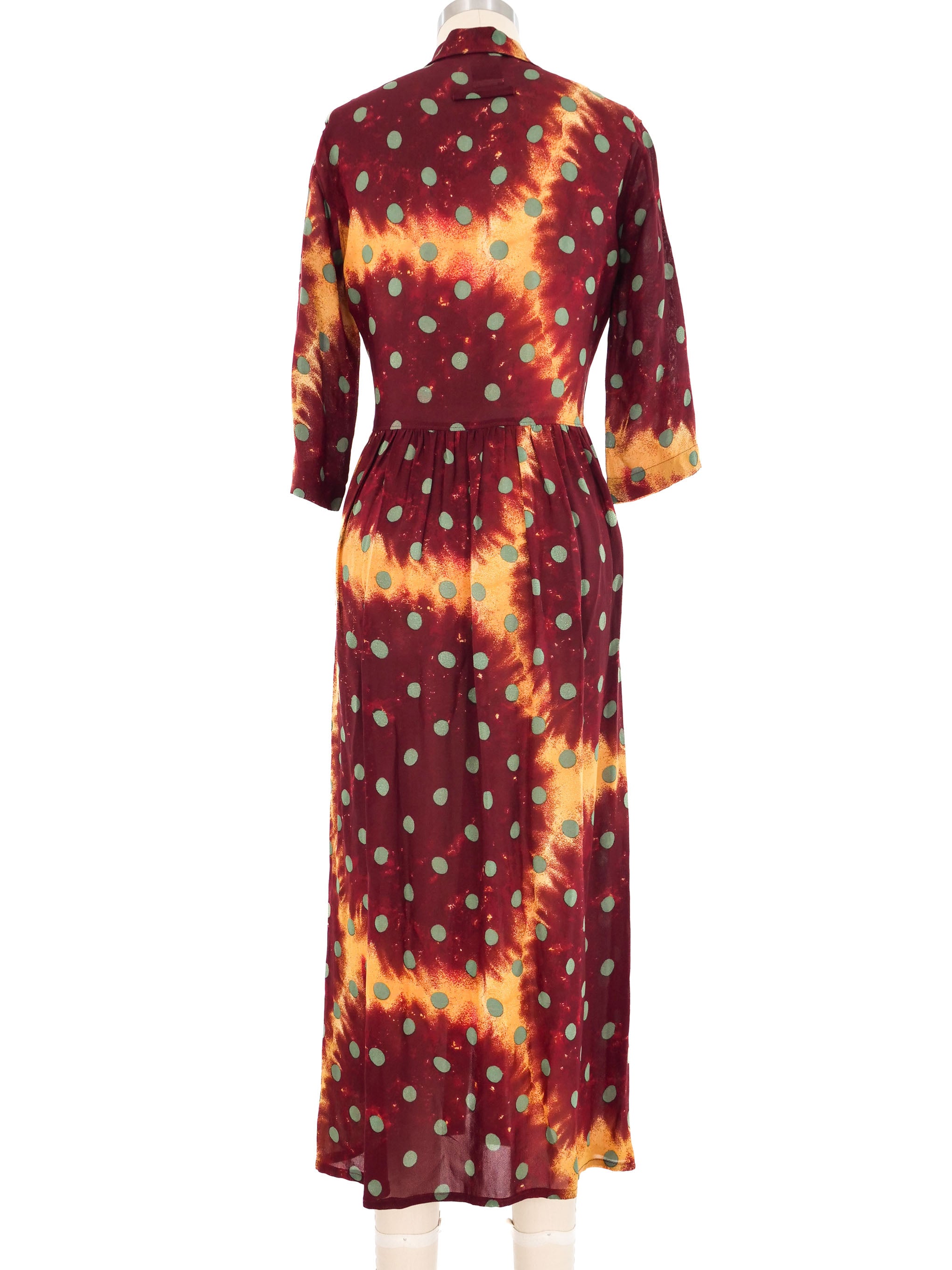 Jean Paul Gaultier Sheer Dot Printed Shirt Dress