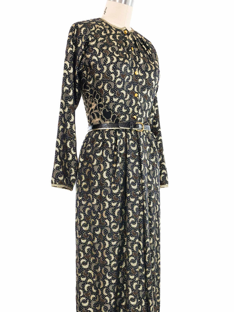 Geoffrey Beene Metallic Crescent Shirt Dress Dress arcadeshops.com