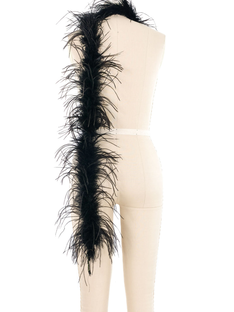 Black Ostrich Feather Boa Accessory arcadeshops.com