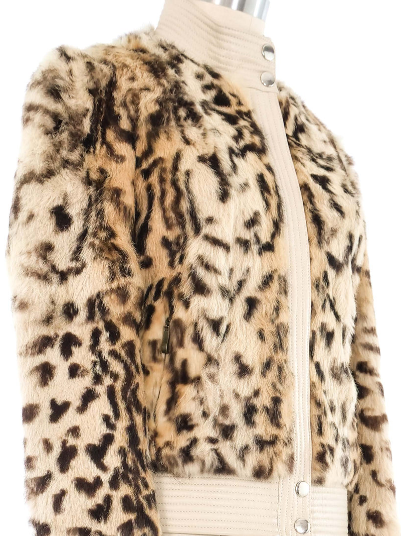 Balmain Leopard Printed Fur Bomber Jacket Jacket arcadeshops.com