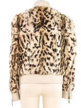 Balmain Leopard Printed Fur Bomber Jacket Jacket arcadeshops.com