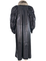 Full Fox Leather Duster Coat Outerwear arcadeshops.com