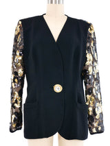 Sequin Accented Illusion Back Blazer Jacket arcadeshops.com