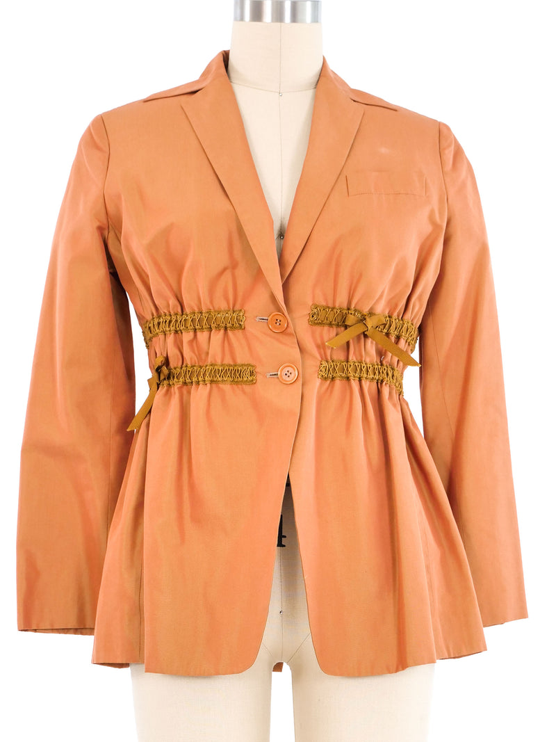 Romeo Gigli Iridescent Ruched Jacket Jacket arcadeshops.com