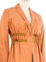 Romeo Gigli Iridescent Ruched Jacket Jacket arcadeshops.com