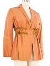 Romeo Gigli Iridescent Ruched Jacket Jacket arcadeshops.com