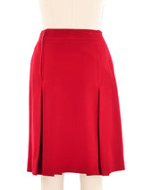 Celine Red Wool Horsebit Skirt Bottom arcadeshops.com