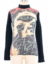 Jean Paul Gaultier Graffiti Knit Top Top arcadeshops.com