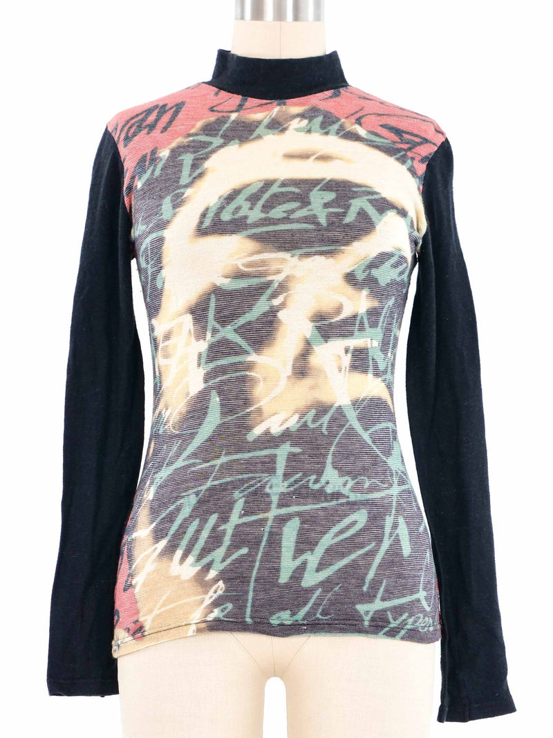 Jean Paul Gaultier Graffiti Knit Top Top arcadeshops.com