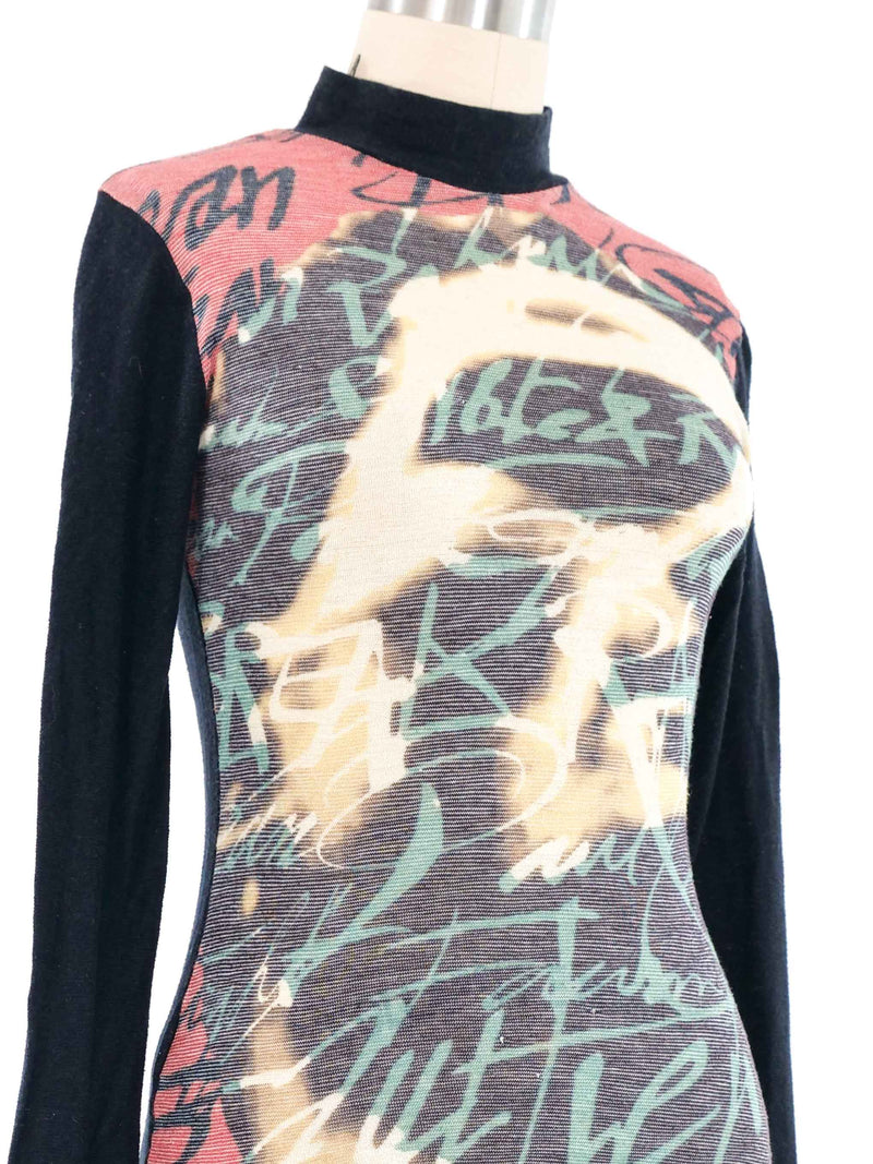 Jean Paul Gaultier Graffiti Knit Top Top arcadeshops.com