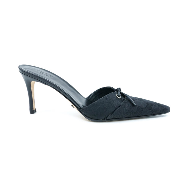 靴 Gucci Black bow GG mules Gucci Black bow GG mules