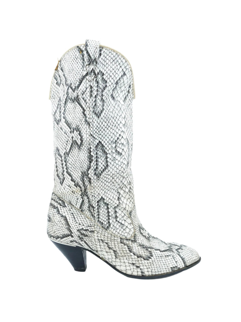 Greyscale Snakeskin Cowboy Boots, 7.5 Accessory arcadeshops.com