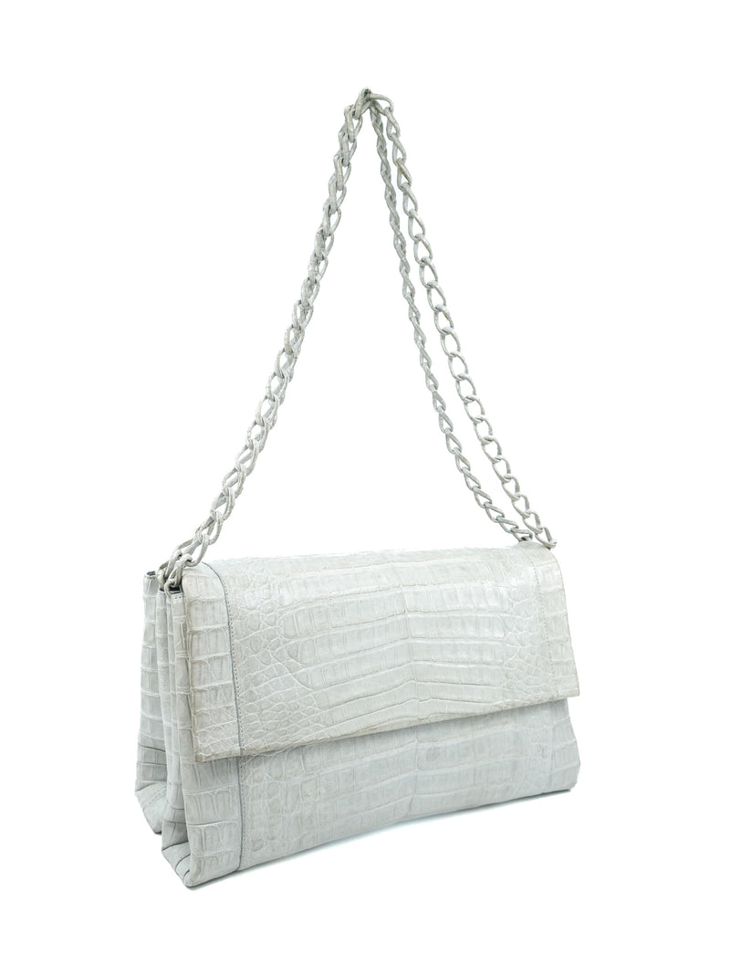 Nancy Gonzalez Grey Crocodile Bag Accessory arcadeshops.com