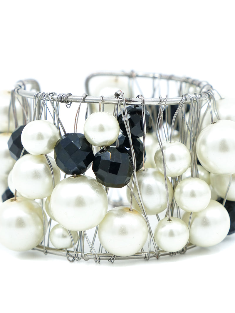 Pearl Bead Wire Cuff Accessory arcadeshops.com