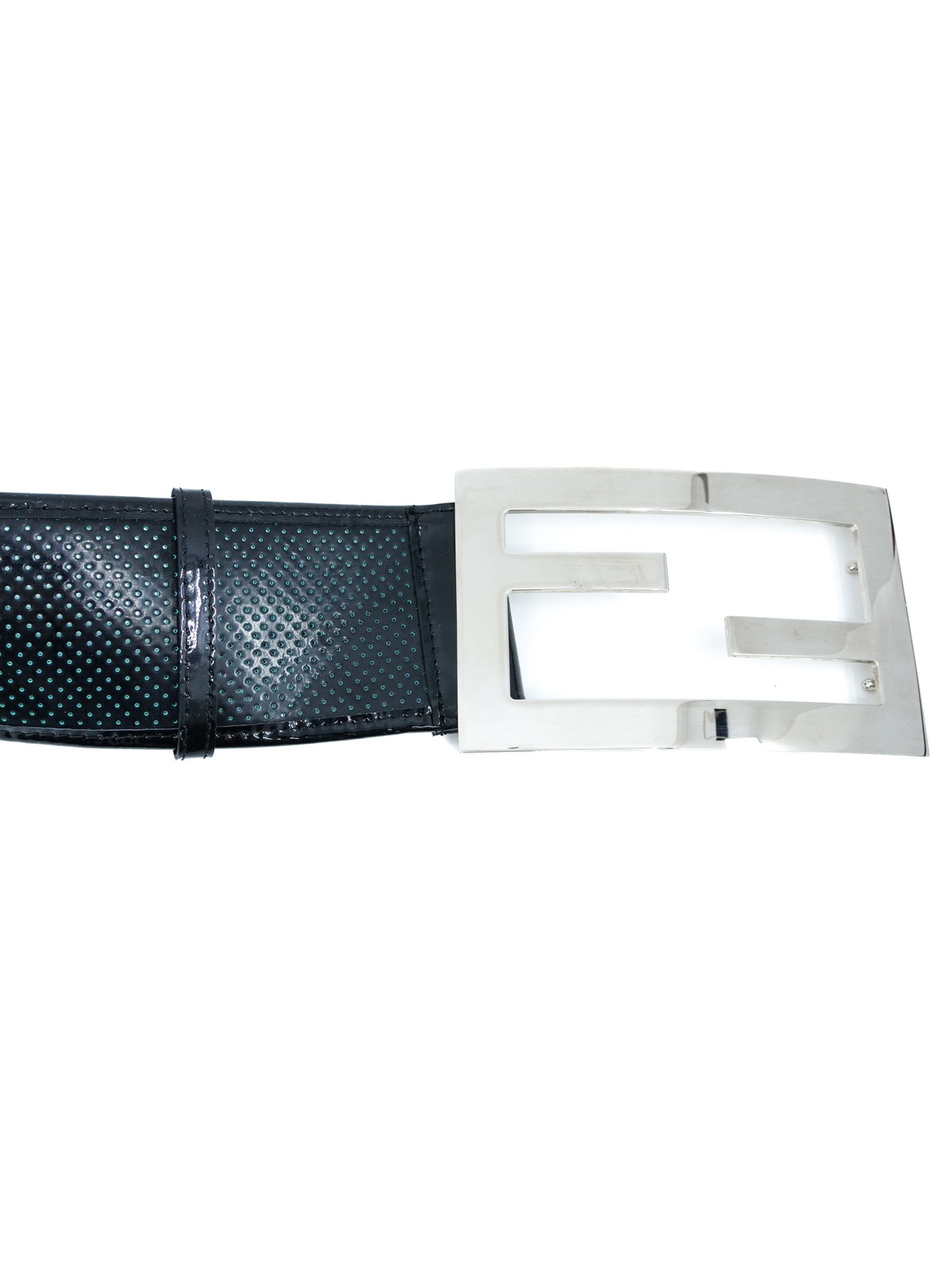 Fendi Perforated Jumbo Logo Belt