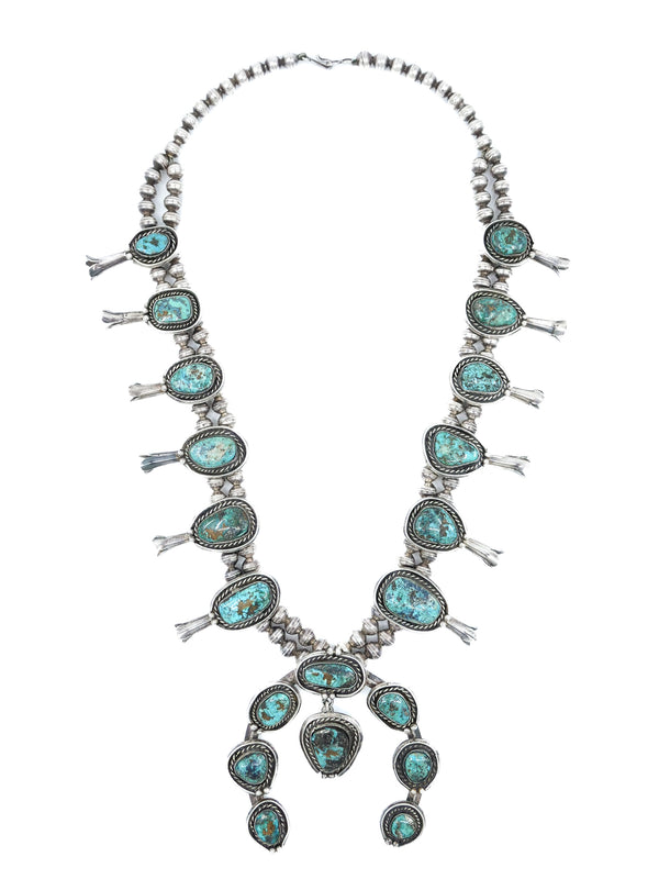 Turquoise Squash Blossom Necklace Accessory arcadeshops.com