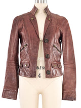 Chloe Leather Applique Utility Jacket Jacket arcadeshops.com