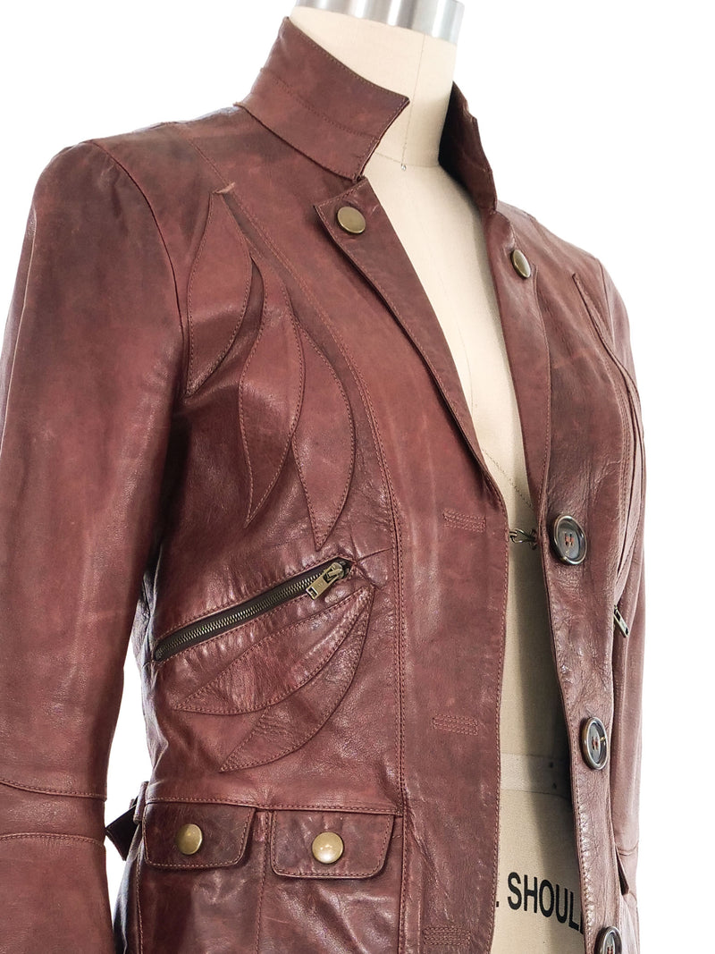 Chloe Leather Applique Utility Jacket Jacket arcadeshops.com