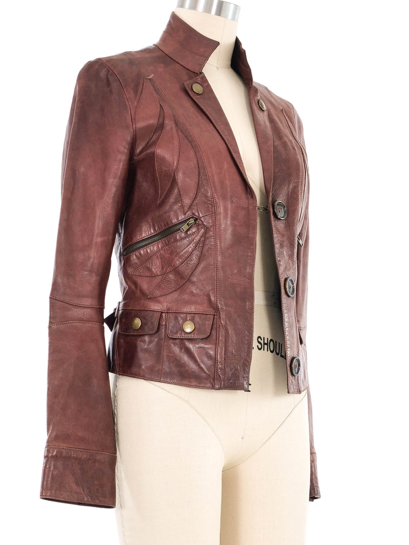 Chloe Leather Applique Utility Jacket Jacket arcadeshops.com