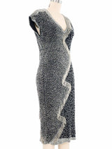 Fabrice Bead Embellished Zig Zag Metallic Dress Dress arcadeshops.com