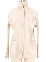 Issey Miyake Beige Pleated Cotton Jacket Jacket arcadeshops.com