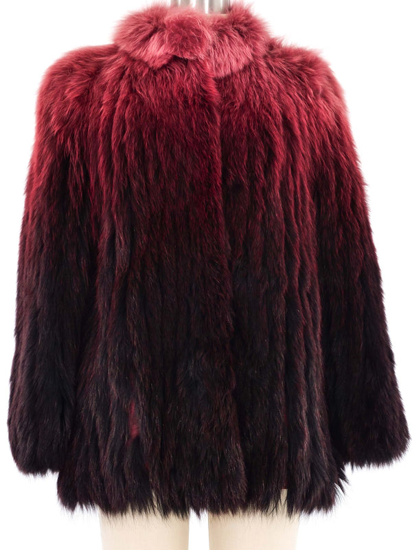 Ombre Berry Fur Coat Outerwear arcadeshops.com