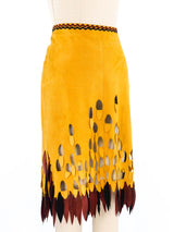 Laser Cut Suede Skirt Bottom arcadeshops.com