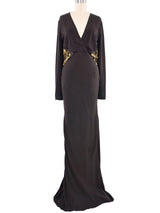 2008 Roberto Cavalli Brown Bias Cut Illusion Gown Dress arcadeshops.com