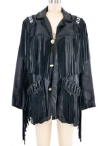 Western Fringed Leather Jacket Jacket arcadeshops.com