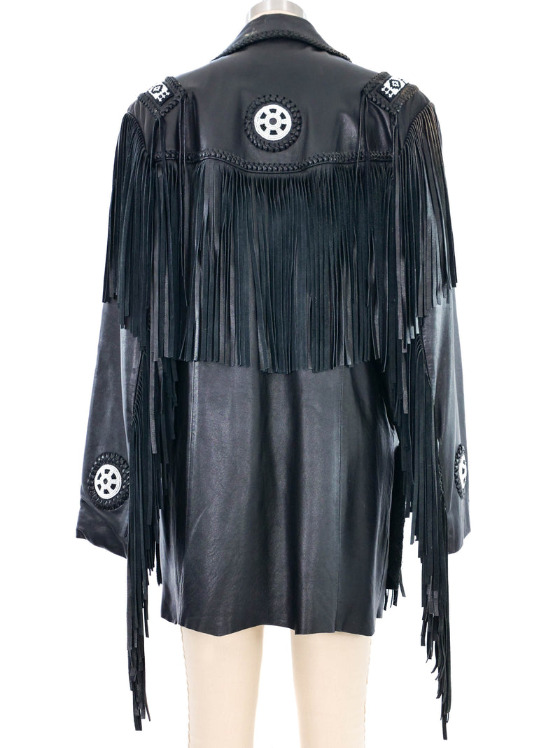 Western Fringed Leather Jacket Jacket arcadeshops.com