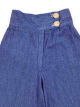 1970s Patched Denim Wide Leg Pants Bottom arcadeshops.com