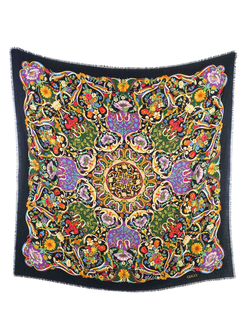 Gucci Floral Cotton Shawl Accessory arcadeshops.com