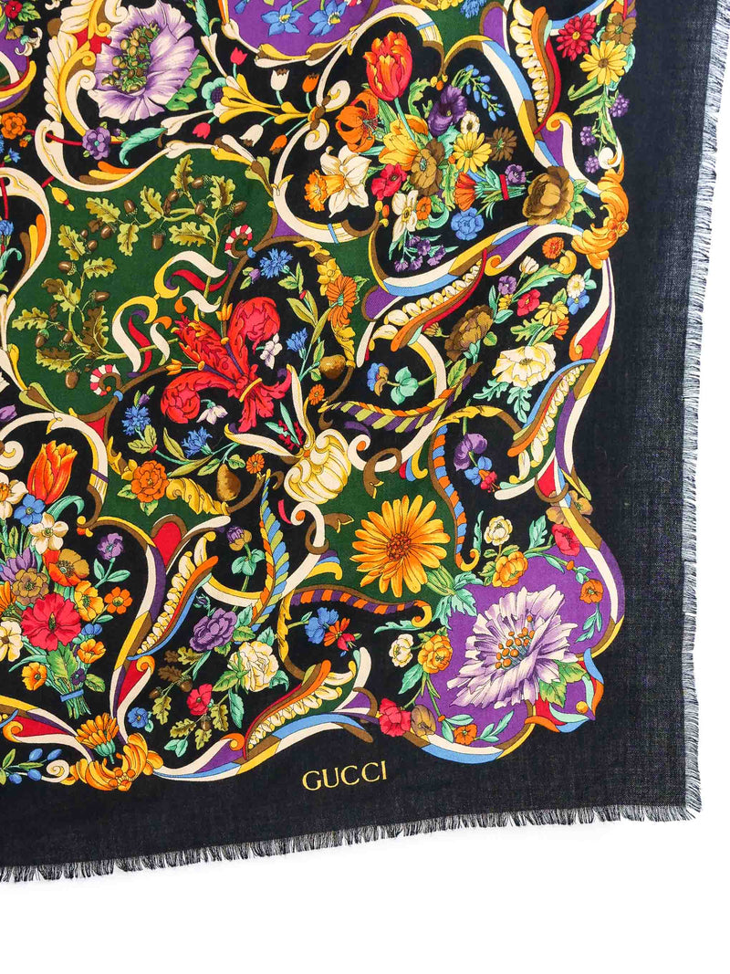 Gucci Floral Cotton Shawl Accessory arcadeshops.com