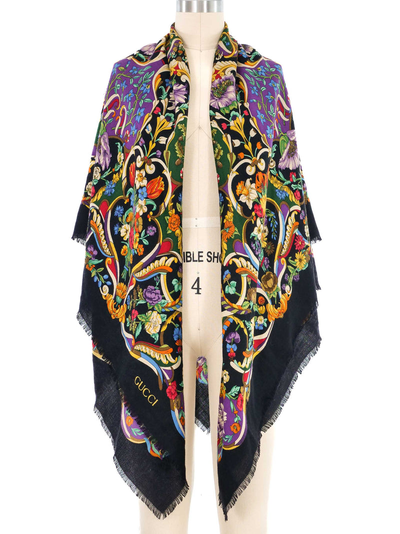 Gucci Floral Cotton Shawl Accessory arcadeshops.com