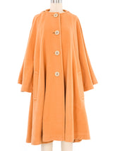 Escada Orange Wool Cape Coat Outerwear arcadeshops.com