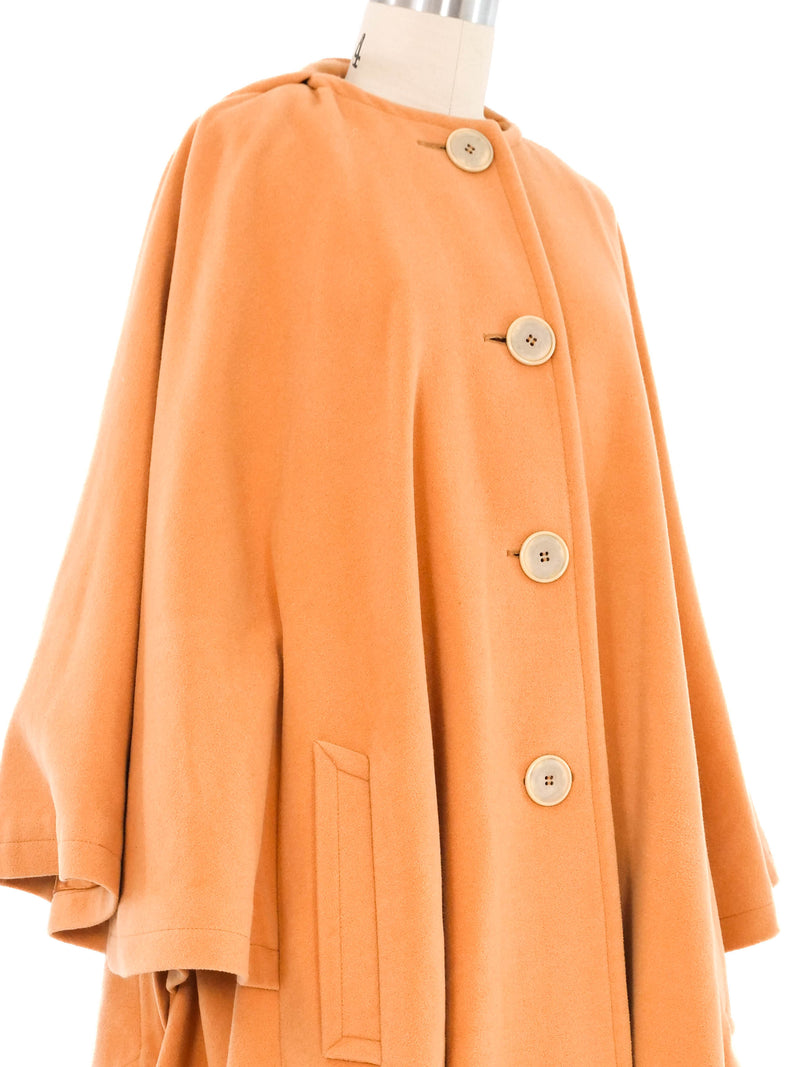 Escada Orange Wool Cape Coat Outerwear arcadeshops.com