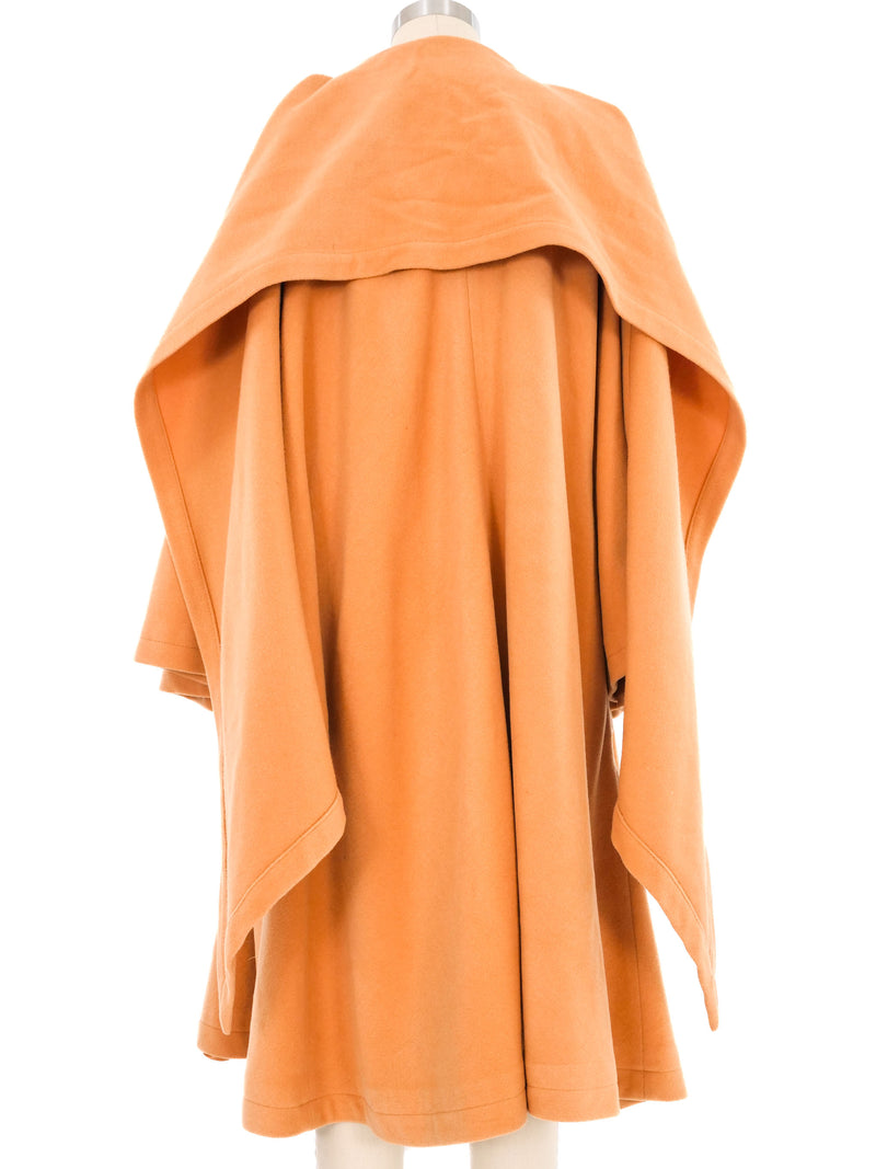 Escada Orange Wool Cape Coat Outerwear arcadeshops.com