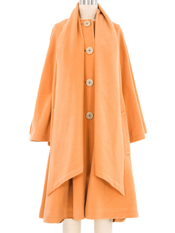 Escada Orange Wool Cape Coat Outerwear arcadeshops.com