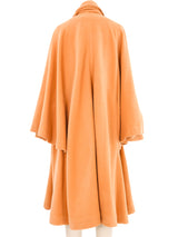 Escada Orange Wool Cape Coat Outerwear arcadeshops.com