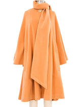 Escada Orange Wool Cape Coat Outerwear arcadeshops.com