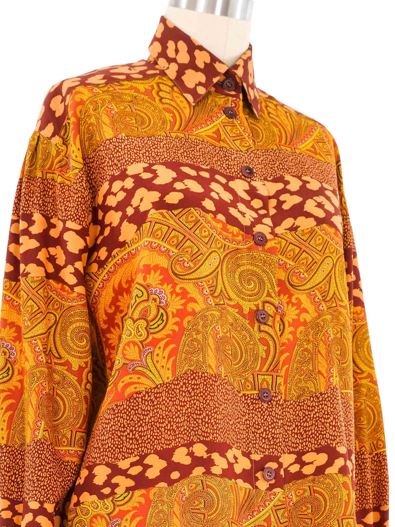 Escada Sunset Paisley Printed Blouse Top arcadeshops.com